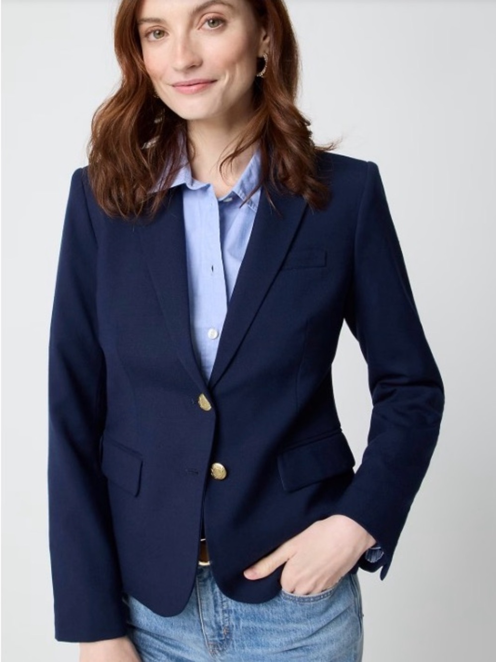 J. Crew Navy Women's Two-Button Tailored Blazer